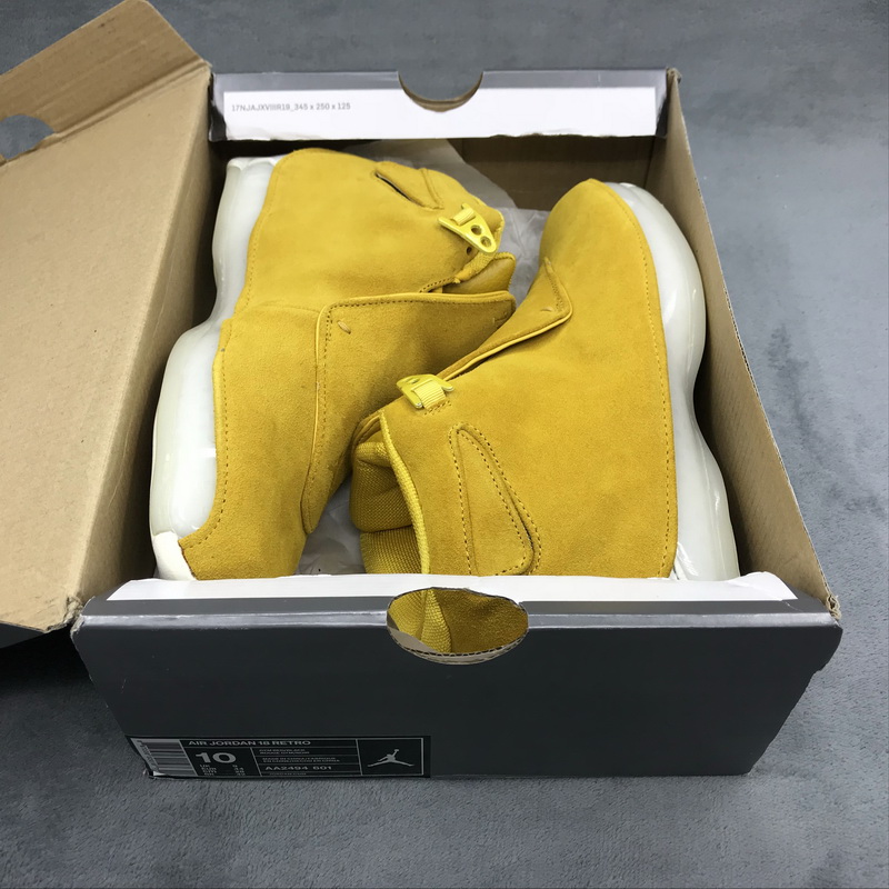 Authentic Air Jordan 18 Yellow Suede